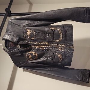 Distressed Faux Leather Jacket